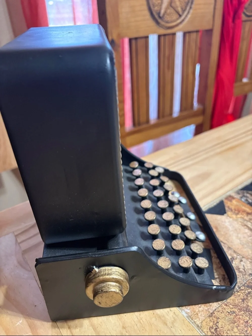 Black Vintage metal Typewriter Clock